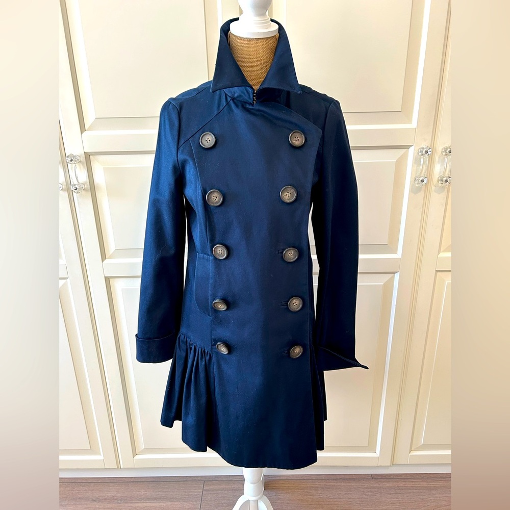 Sinclaire 10 Navy Double Breasted Trench/Pea Coat Size S
